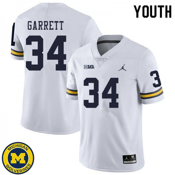 Youth Michigan Wolverines #34 Julian Garrett White University Jersey